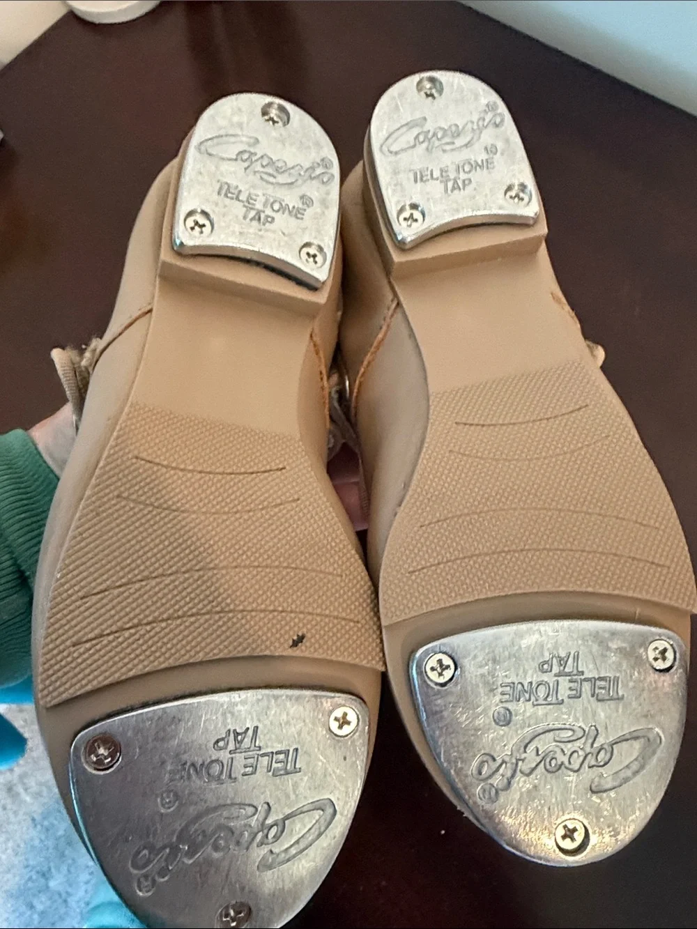 Capezio Beige Girls Tap Mary Jane Shoes